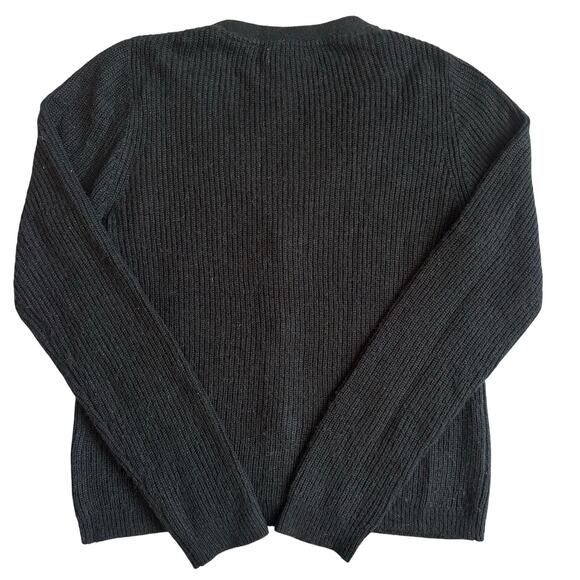 Boden Black, V-Neck, Jeweled Buttons, Wool/Alpaca Blend, Knit Cardigan- M - Picture 2 of 8